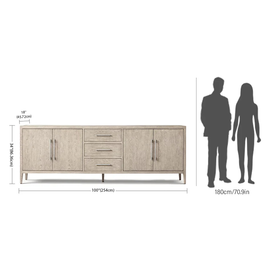 4-Door Sideboard With Drawers Aparador de 4 portas com gavetas