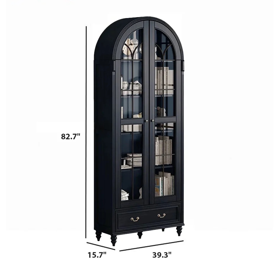 Arch - shaped Glass - door Bookcase Arch - Vidro em forma de estante de porta