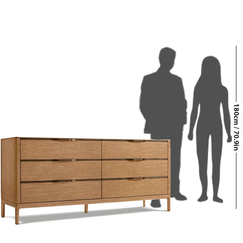 American style 6-Drawer Dresser size Tamanho da cômoda de 6 puxadores de estilo americano