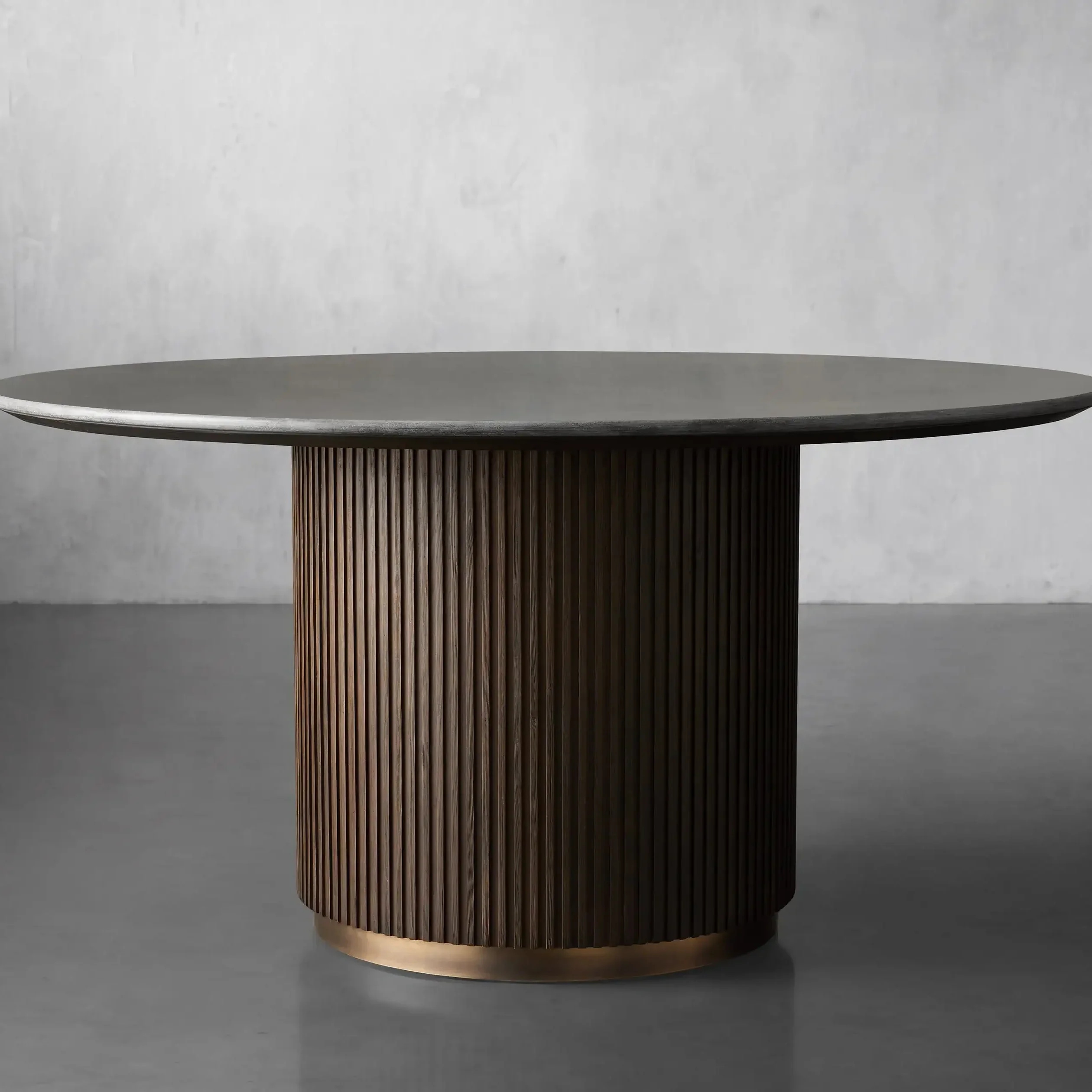 Mesa de jantar de mármore de carvalho