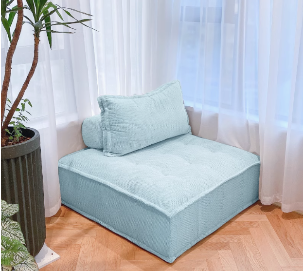 Sofá de tecido preguiçoso em forma de tofu