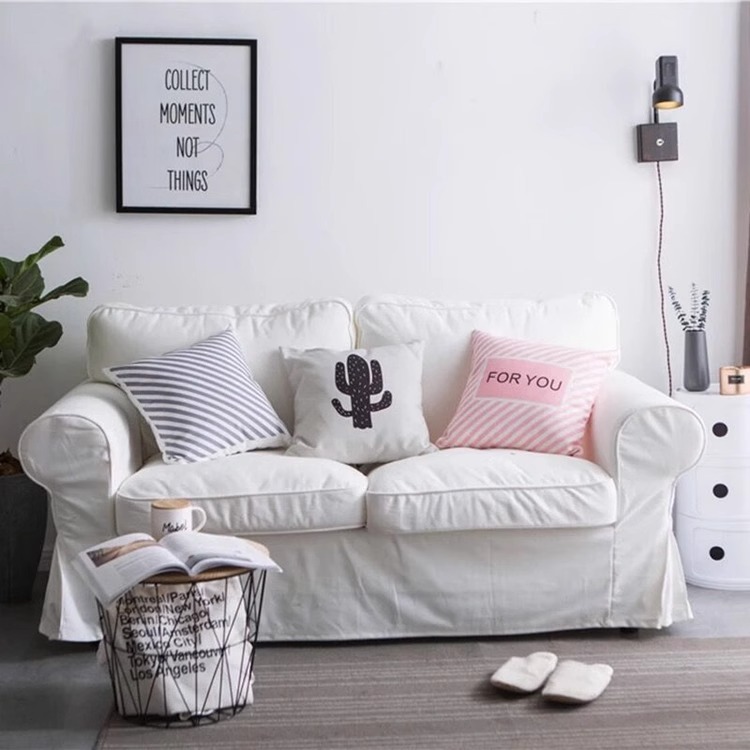 Sofá branco removível e lavável