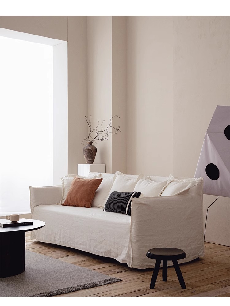 Creme - Sofá de lounge da sala de estar de estilo