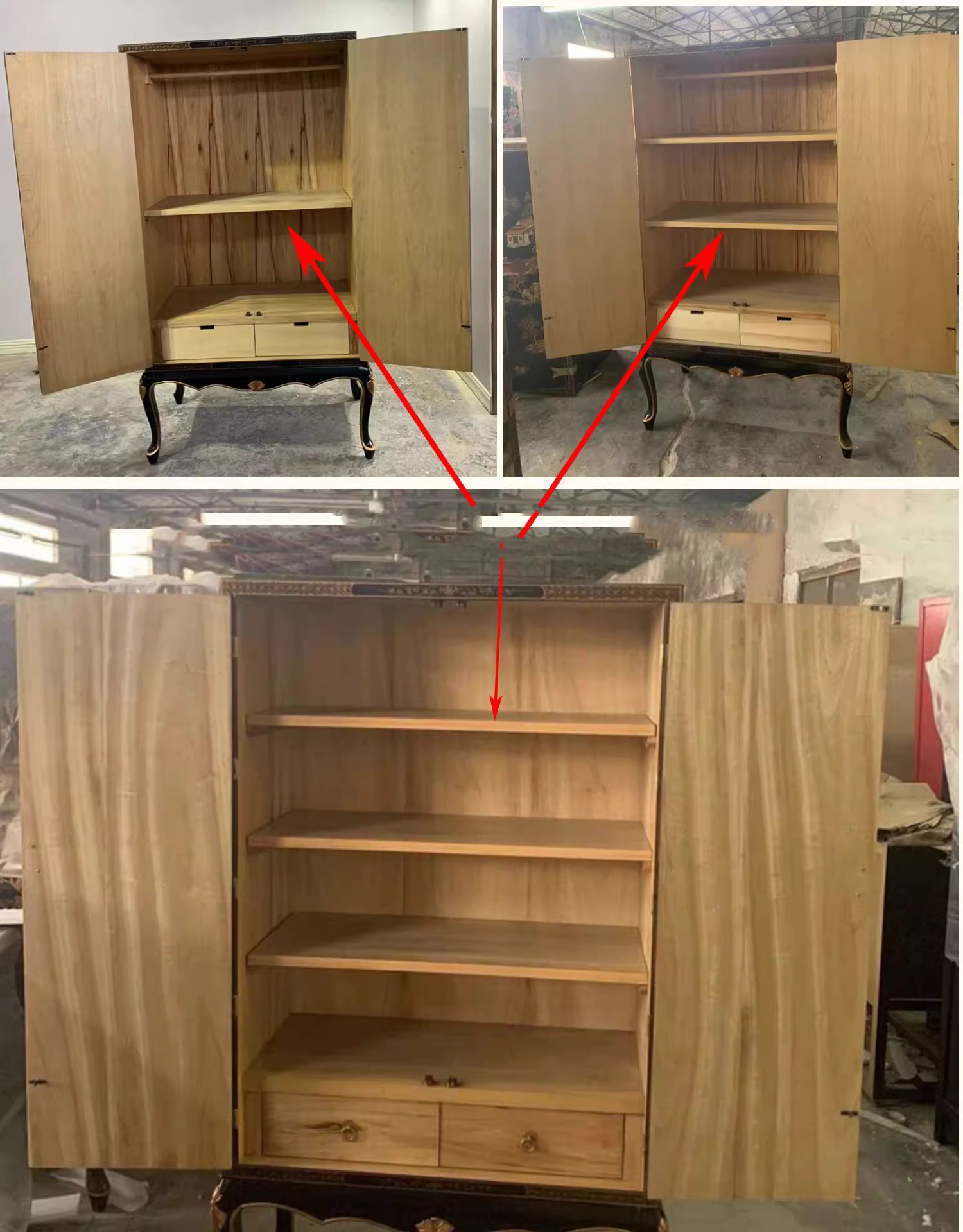 Novo guarda-roupa de pintura &agrave; m&atilde;o chinesa cl&aacute;ssica