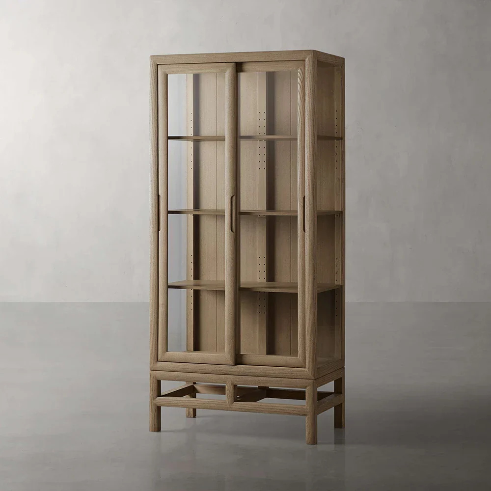 Vitrine retangular moderna e minimalista de porta dupla