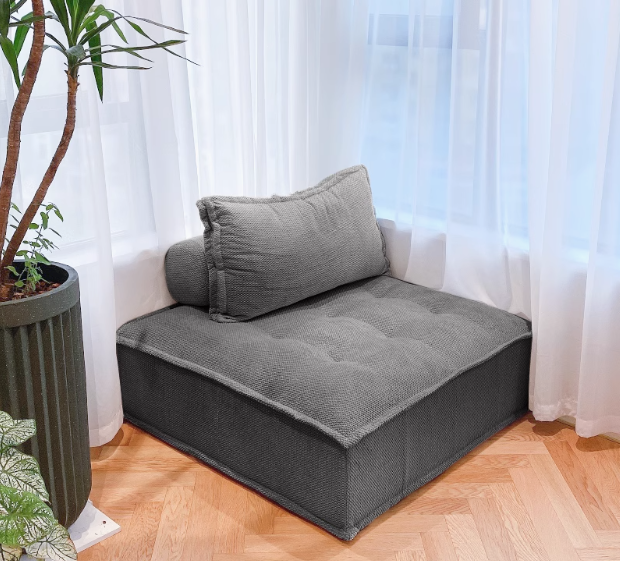 Sofá de tecido preguiçoso em forma de tofu