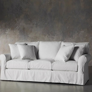 Sofá de tecido lavável de linho
