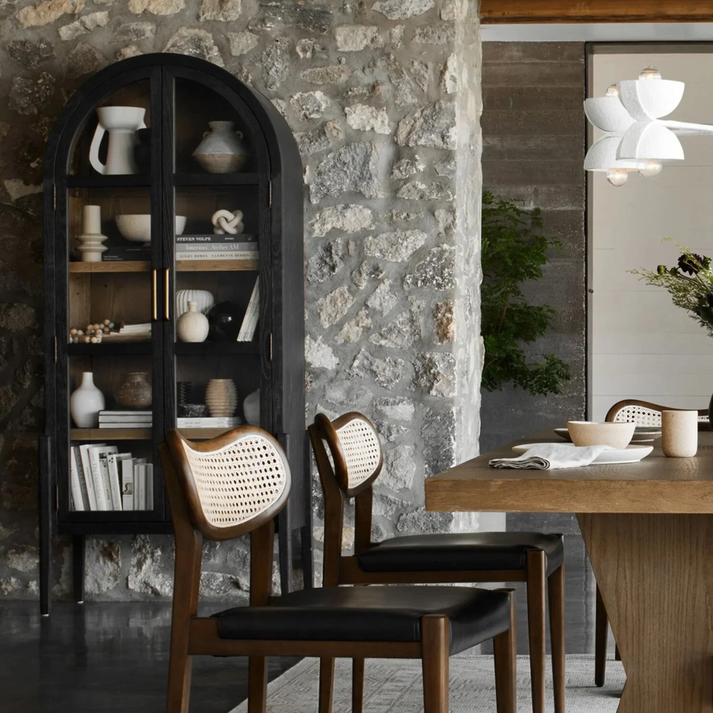 Oak Arch - Top Glass - Bookcase Door