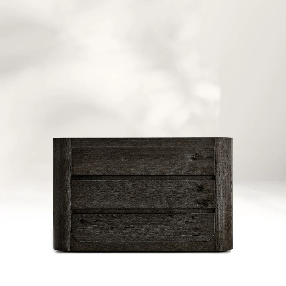 Gabinete de armazenamento de madeira de três gavetas