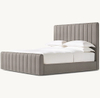  Cama de plataforma de painel de tecido com Footboard