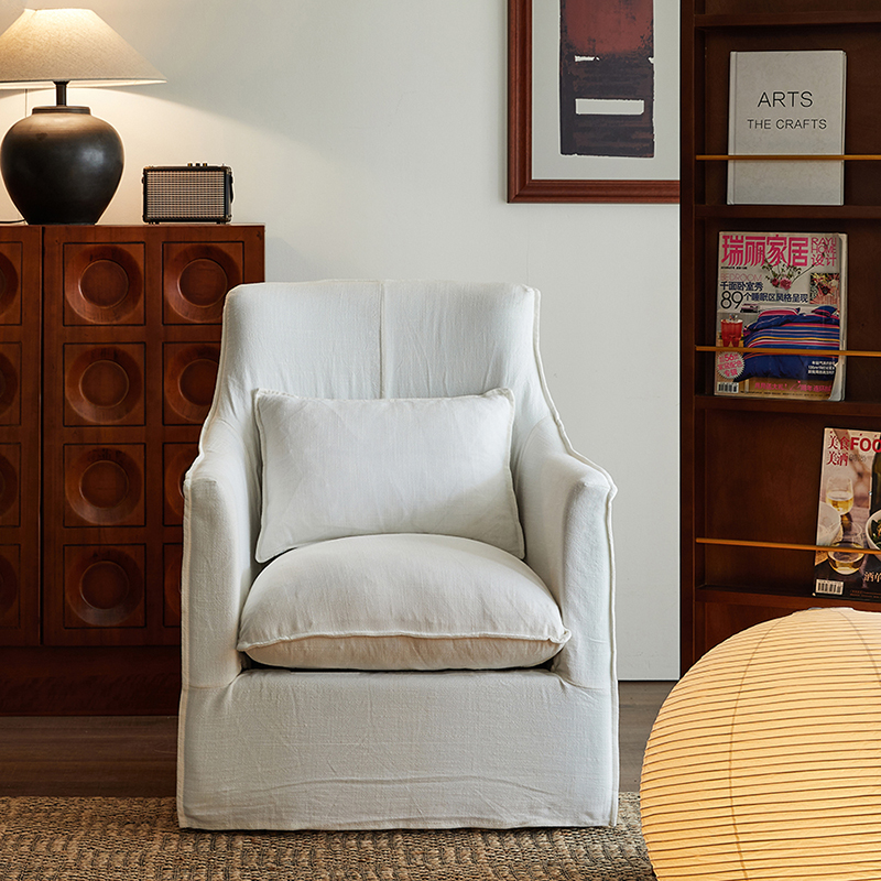 Sofá único de linho