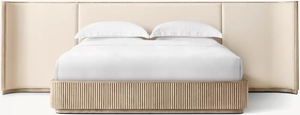 Cama de tecido estendida ajustável em madeira maciça de estilo americano