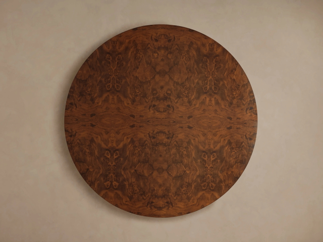 Mesa de centro redonda de madeira burl de árvore