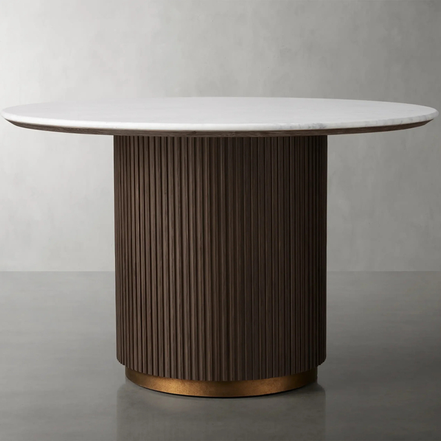 Mesa de jantar de mármore de carvalho