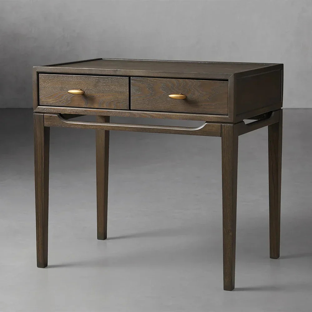 Mesa de cabeceira simples de dois puxadores