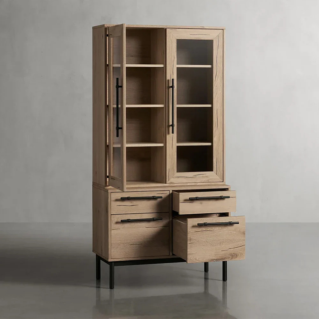 Industrial - estilo de vidro - armário de armazenamento de porta