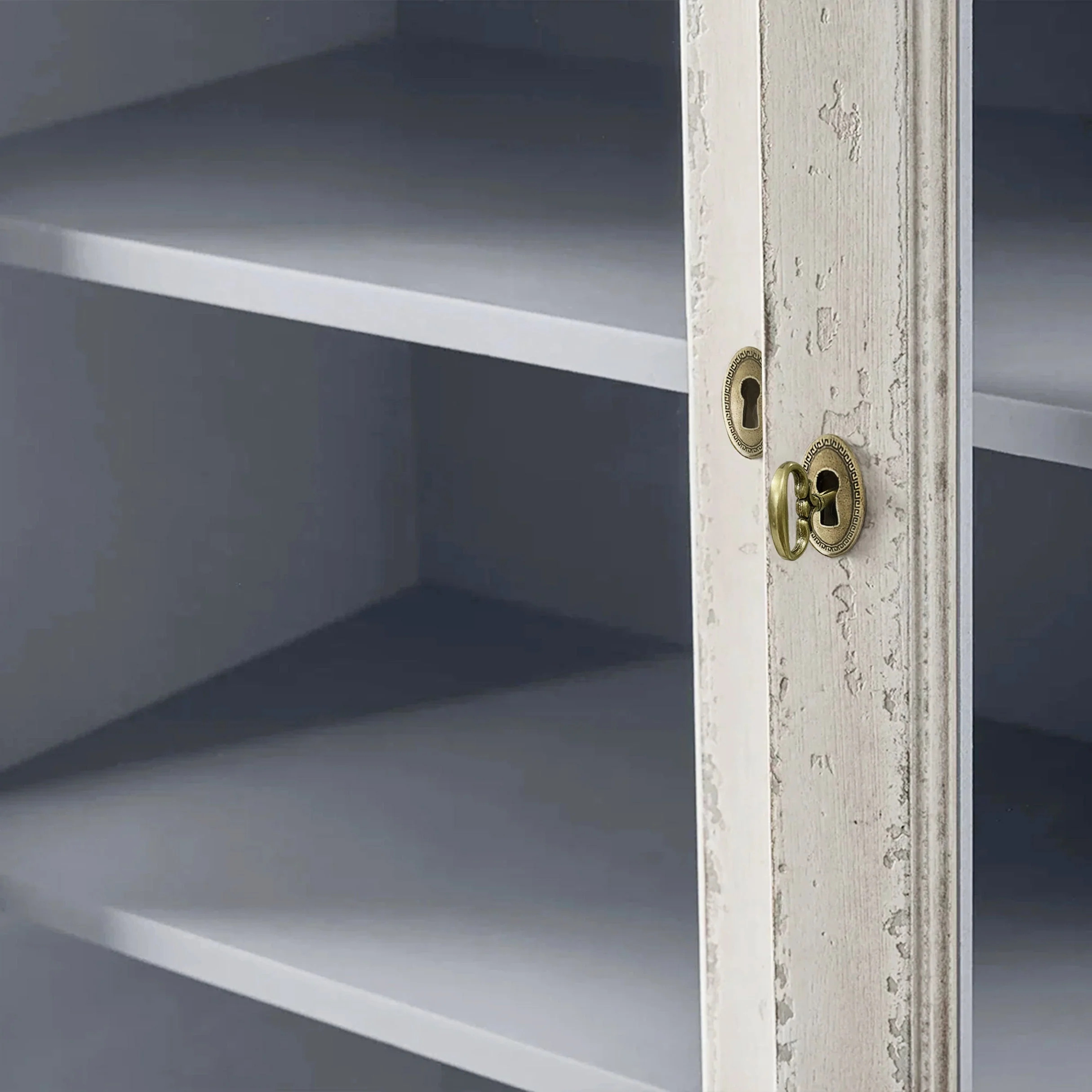 Armário de vidro de serenidade de carvalho branco