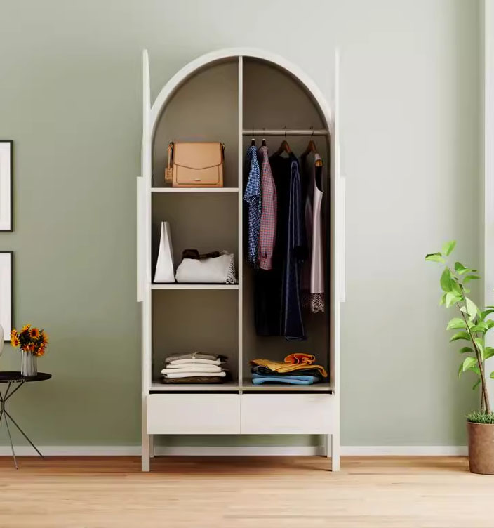 Guarda-roupa de madeira maciça de estilo americano