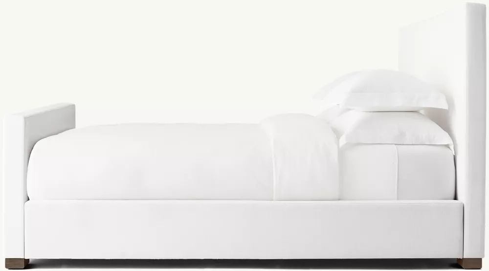 Cama de plataforma de painel de tecido com Footboard