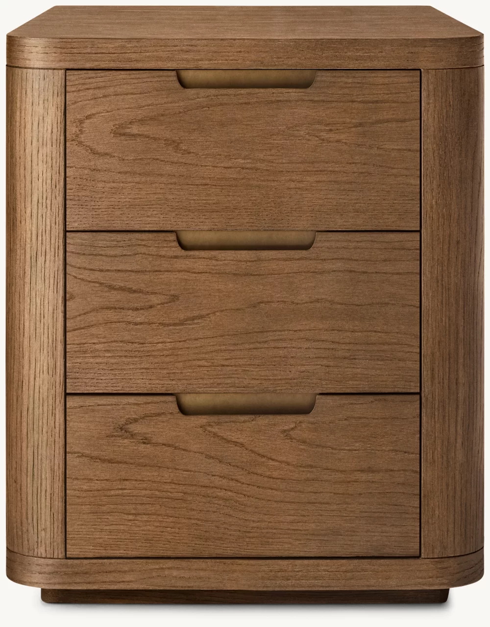 Mesa de cabeceira de madeira arredondada de madeira sólida