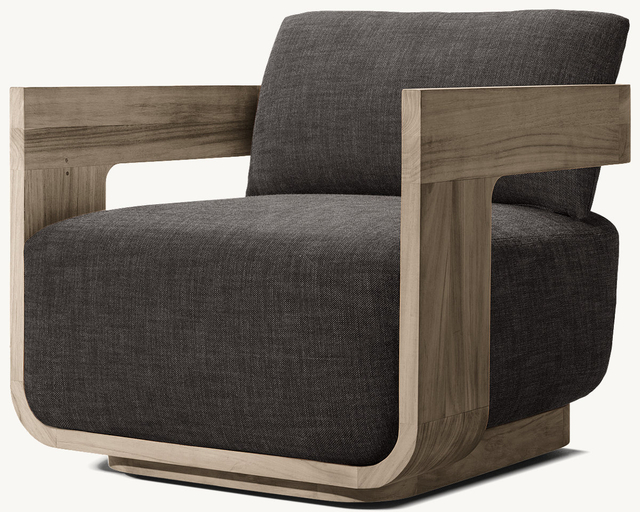 Cadeira individual para exterior em teca natural