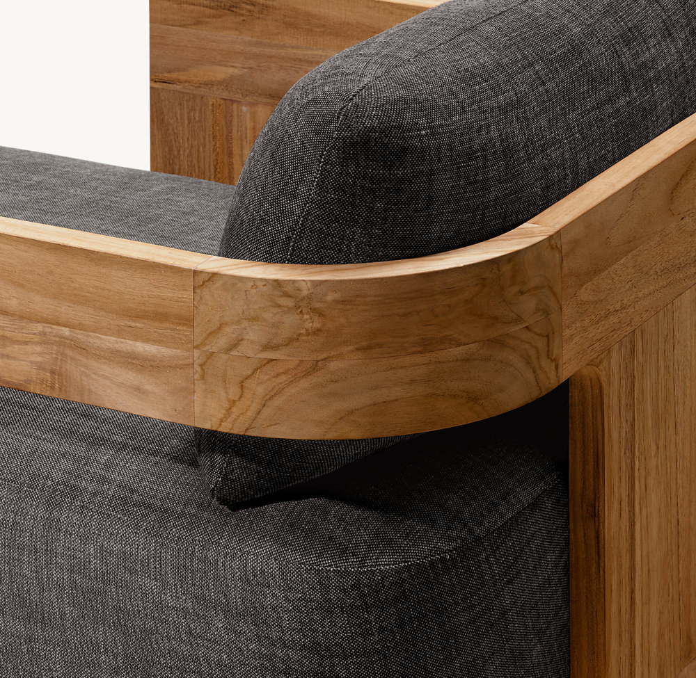 Espreguiçadeira de lazer ao ar livre em teca