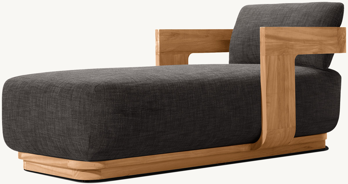 Espreguiçadeira de lazer ao ar livre em teca