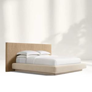 Estrutura de cama de madeira estendida com base de tecido