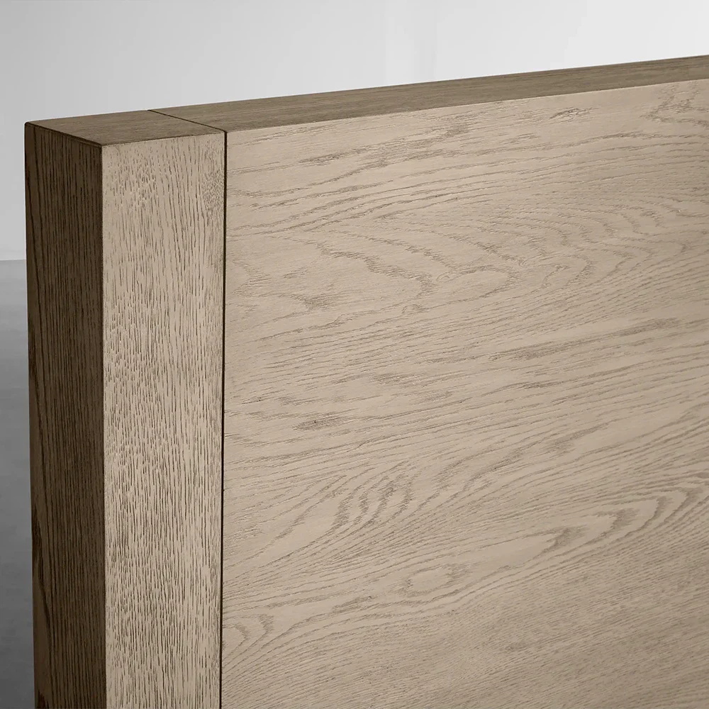 Cama de madeira de carvalho de armazenamento moderno em estilo country