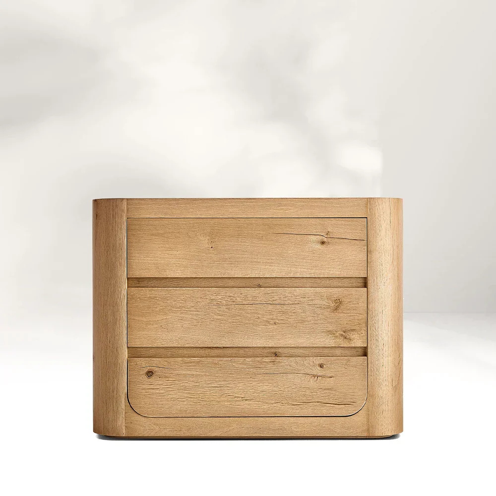 Gabinete de armazenamento de madeira de três gavetas