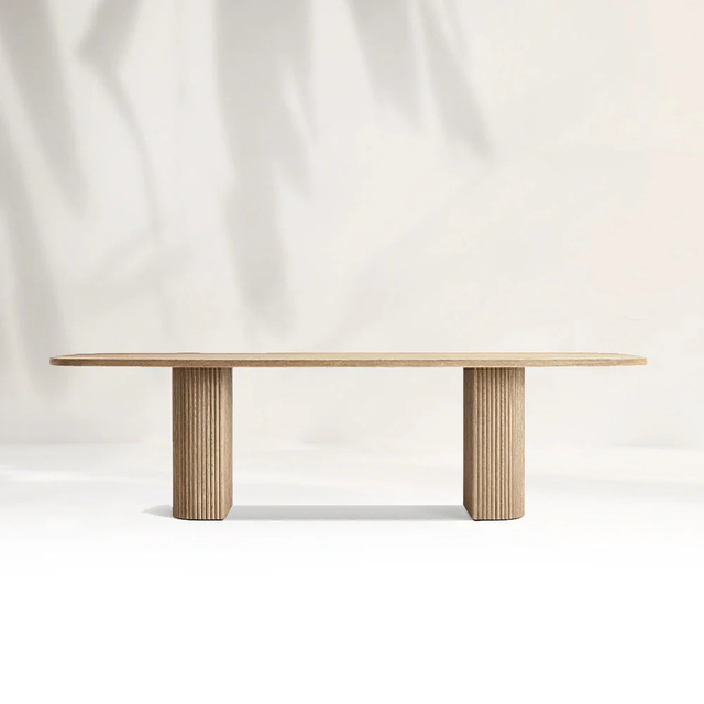 Mesa de jantar de madeira retangular Finnley