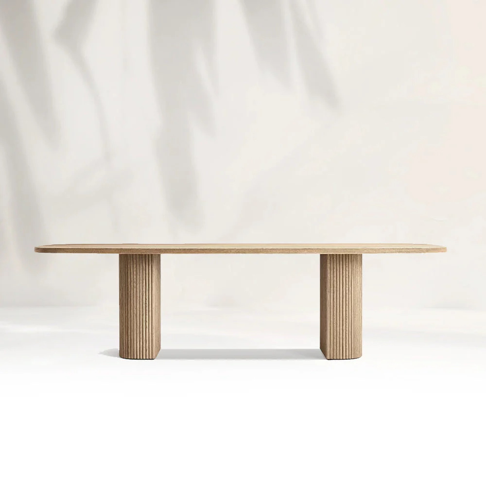 Mesa de jantar de madeira retangular Finnley