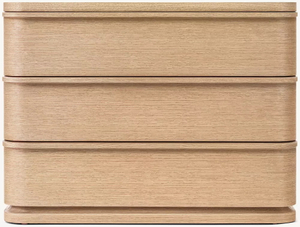 Mesa de cabeceira de três punhos de madeira simples