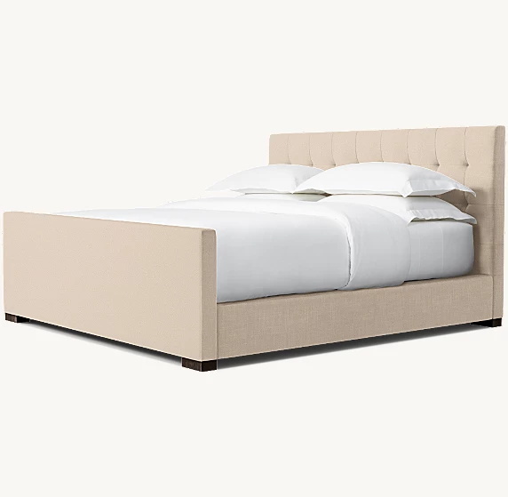 Cama de plataforma de painel com caixa de caixa com Footboard