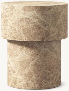  Mesa lateral redonda de mármore