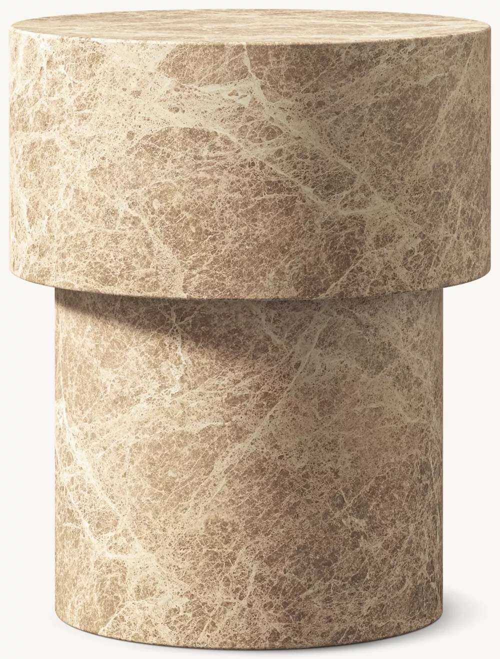  Mesa lateral redonda de mármore