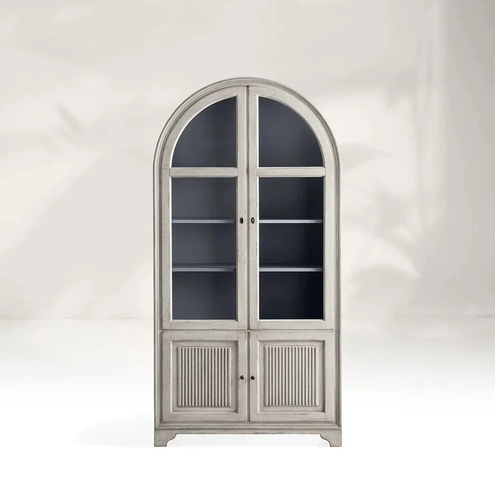 Arm&aacute;rio de vidro de serenidade de carvalho branco