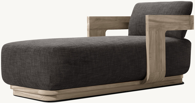 Espreguiçadeira de lazer ao ar livre em teca