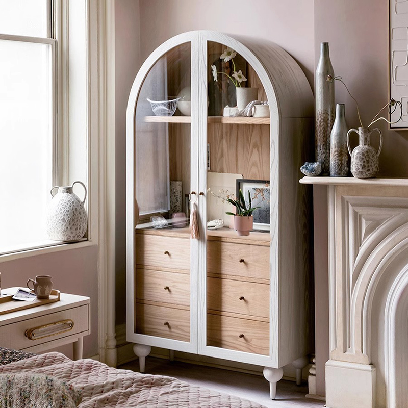 Armário com portas de vidro estudam móveis