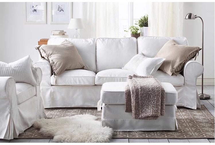 Sofá branco removível e lavável