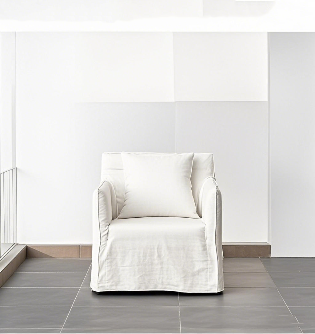 Sofá simples de tecido de linho de estilo japonês