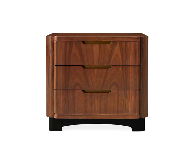 Mesa de cabeceira de três gordura de cor de bobina de carvalho