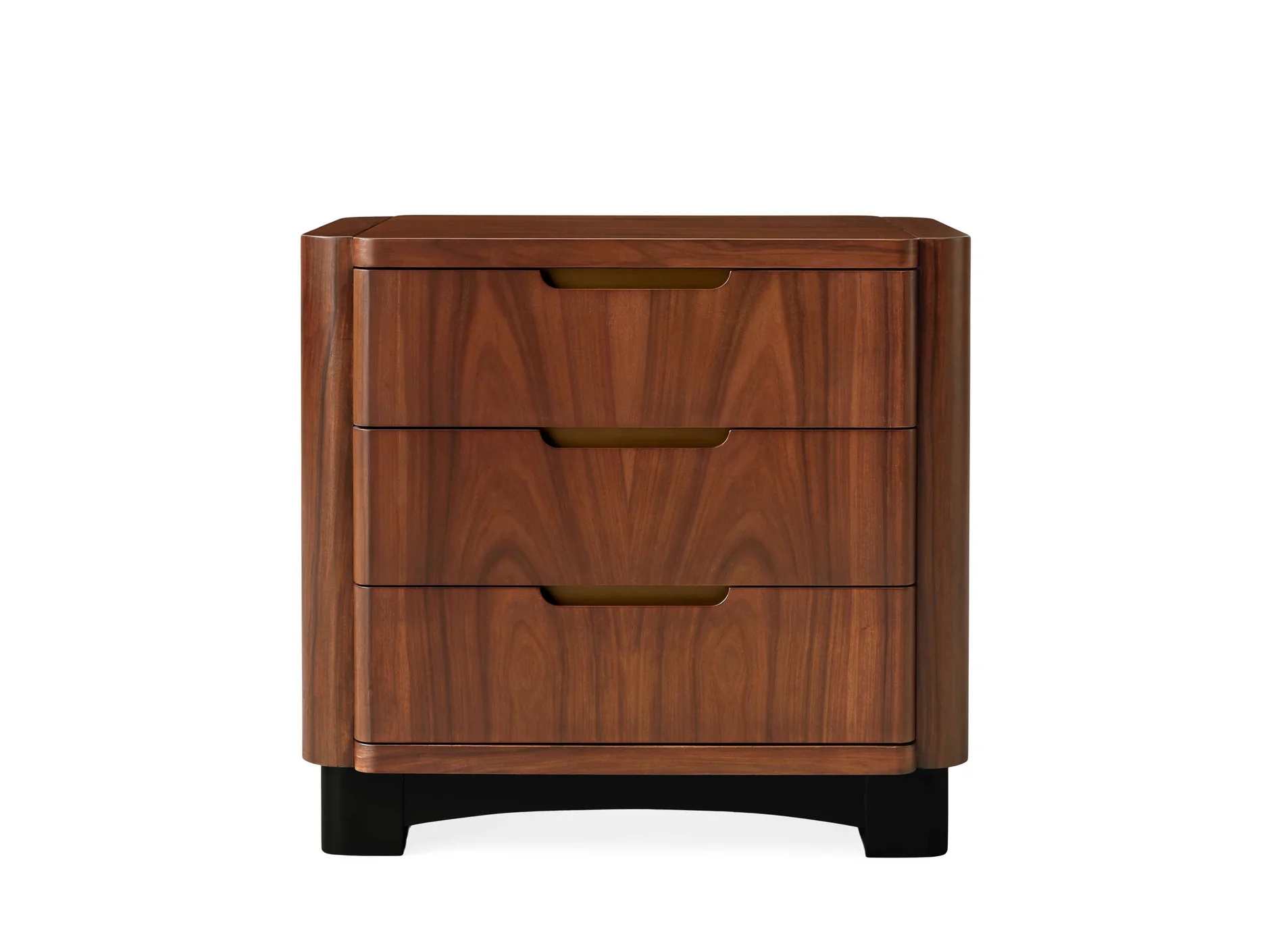 Mesa de cabeceira de três gordura de cor de bobina de carvalho