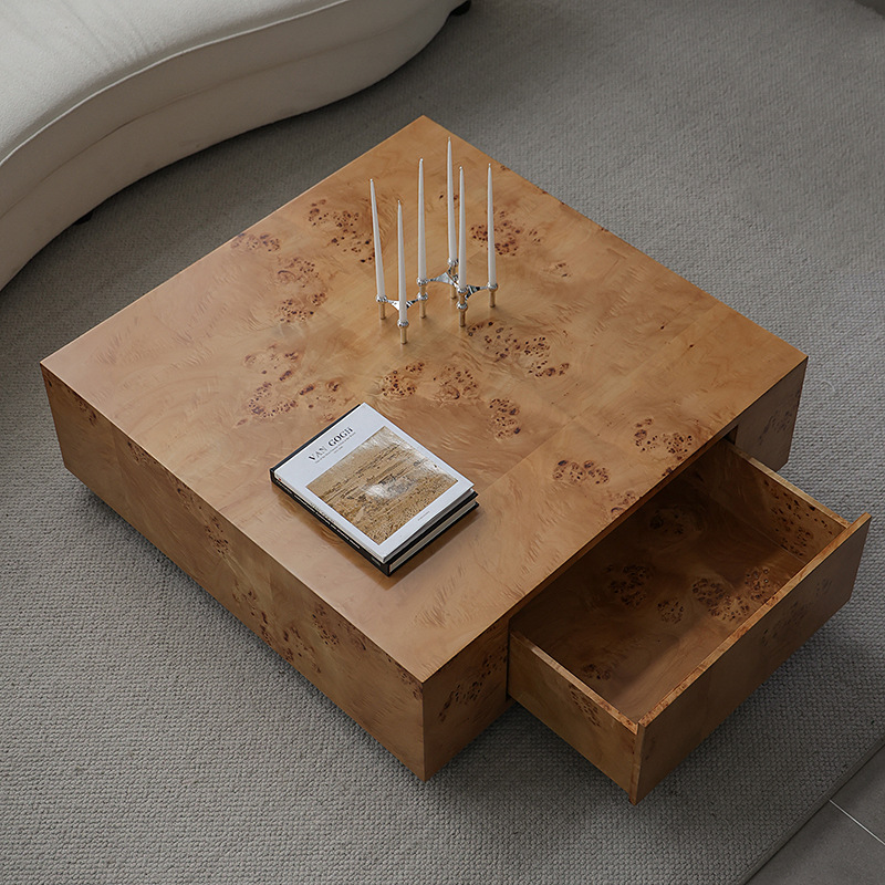 Mesa de café da casca de árvore americana