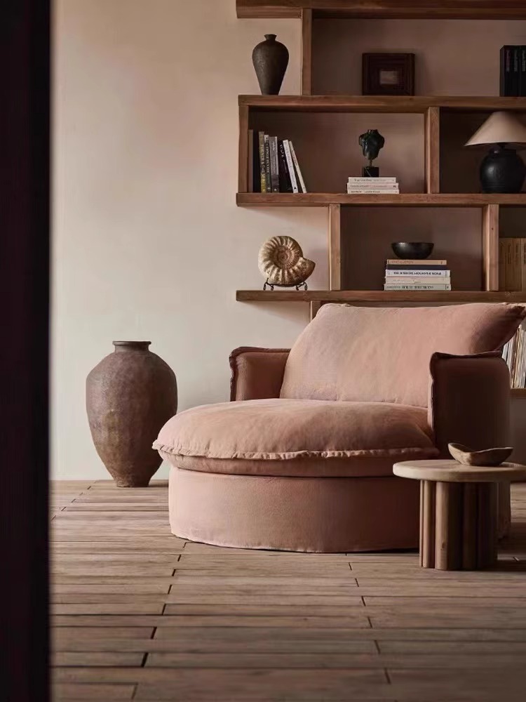 Sofá único destacável e lavável redondo