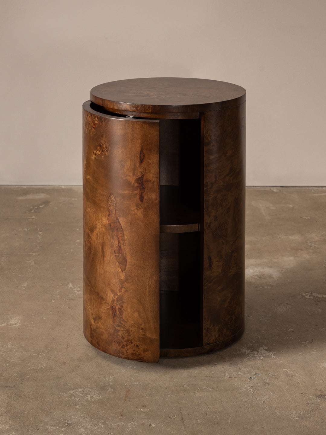 Mesa lateral redonda vernier natural