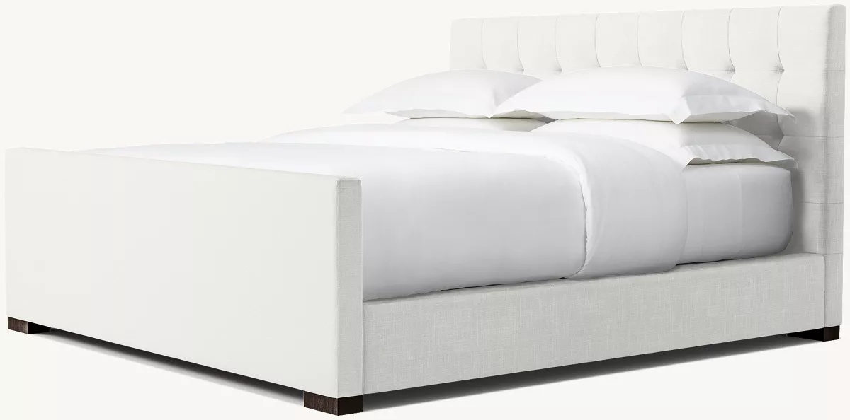 Cama de plataforma de painel com caixa de caixa com Footboard