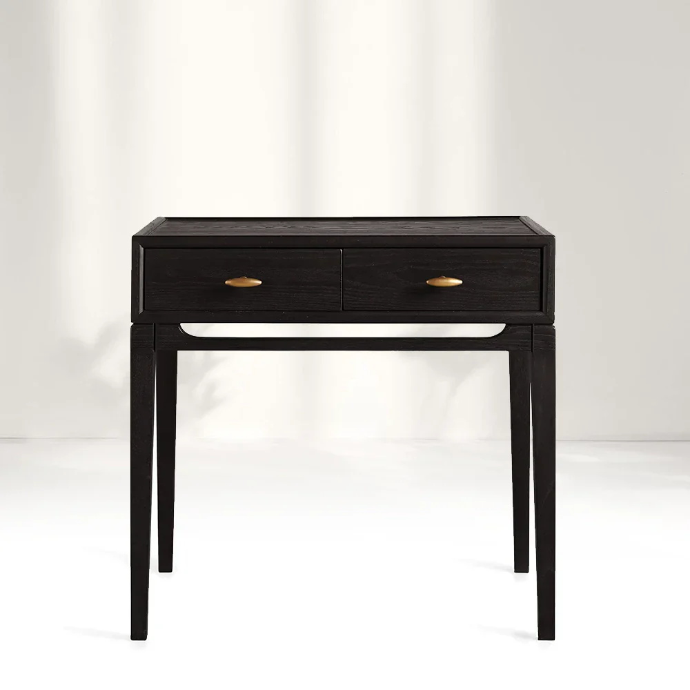 Mesa de cabeceira simples de dois puxadores