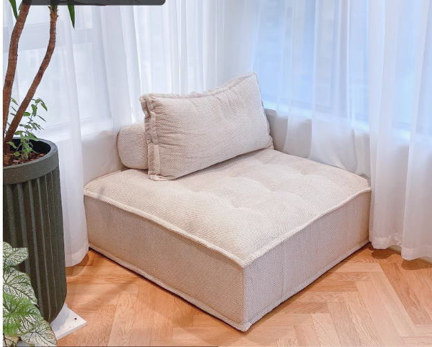 Sofá de tecido preguiçoso em forma de tofu