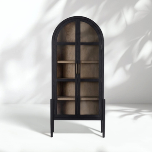 Oak Arch - Top Glass - Bookcase Door